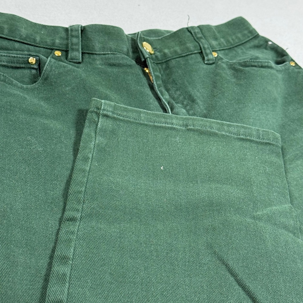 Lauren Jeans Co Ralph Lauren Forest Green Straight Leg High Rise Pants Womens 8